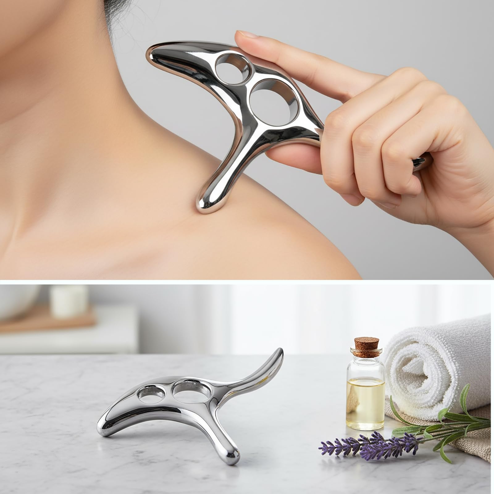 BYYDDIY Gua Sha Trigger Point Massage Tool -Thumb Protector,Deep Tissue Massage,Muscle Scraper Tool (T)