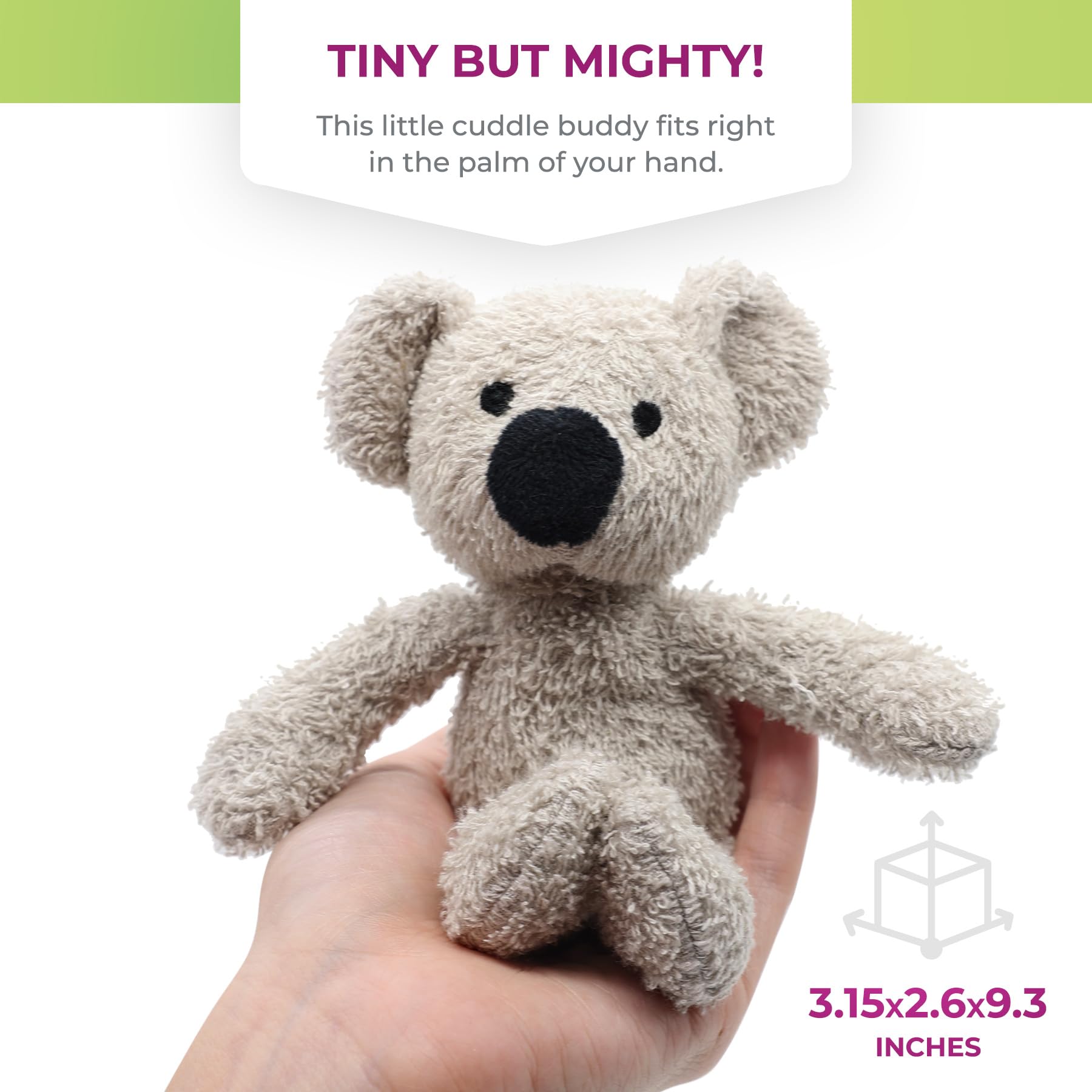 Thermal-Aid Zoo - Mini Microwavable Stuffed Animal - Plush Toy and Hot Cold Pack - Ollie The Koala - 3.15 x 2.6 x 9.3 in