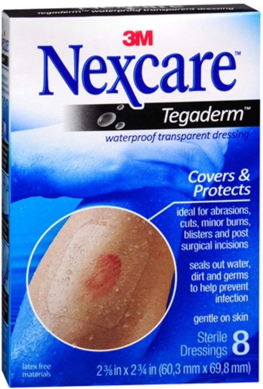 Nexcare Tagoderm Waterproof Transparent Dressing 2.37 x 2.75 8 Count (Value Pack of 12)