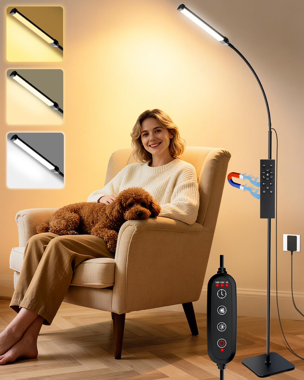 AearKing Light Therapy Lamp, 10000Lux UVFree Sunlight Therapy Happy Lamp