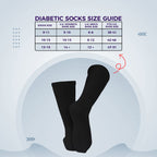 Diamond Star Diabetic Socks, Non-Binding Circulatory Cushion Cotton Crew Diabetic Socks for Mens Womens 9-11 (3 Pairs Black)