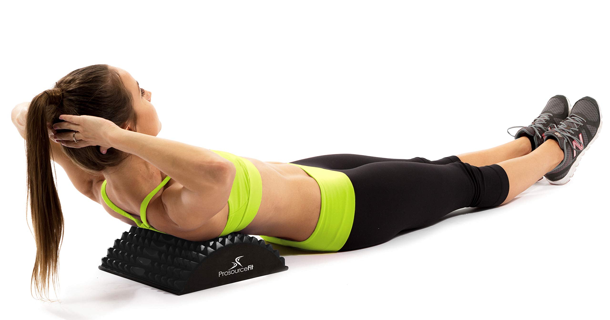 ProsourceFit Arched Back Stretching Spike Orthopedic Traction Device & Lower Lumbar Massage Support, Black