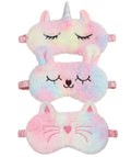 3Pack Eye Mask For Kids, Gradient Cartoon Sleeping Mask For Kids, Light Blocking Blindfold For Sleeping And Travel