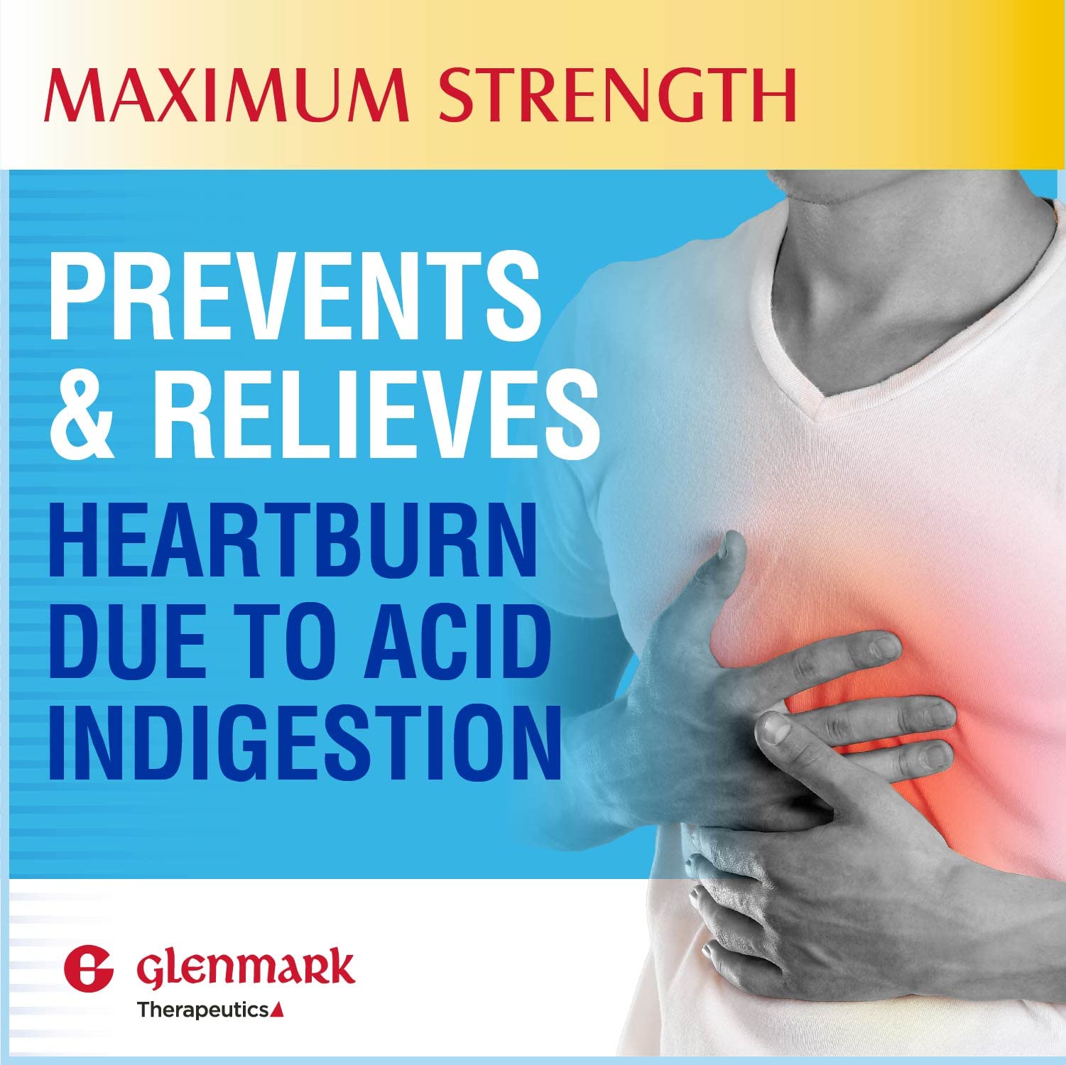Glenmark Original Strength Famotidine Tablets, 20 mg, Acid Reducer for Heartburn Relief, 85 Count