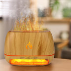 3-in-1 Himalayan Salt Rock Scent Diffuser, Ultrasonic Essential Oil Diffuser, Simulation Flame Diffuser, 7 Colors Changing Oil D