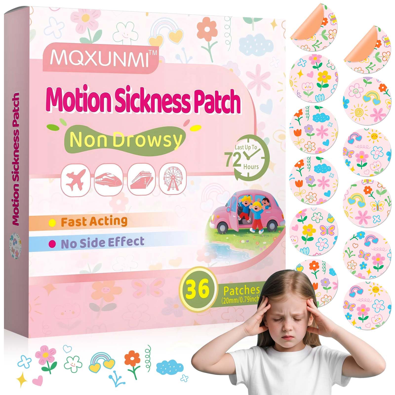 36ct Kids Motion Sickness Patches, Ear Patch For Sea Sickness Patch for Cruise, Ship Eez Sea Sickness Patches, Travel Essentials