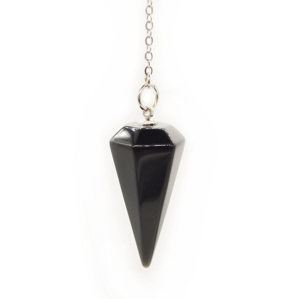 Pendulum Made of Natural Blue Lapis Lazuli Gemstone for Dowsing Divination Chakra Reiki. Pointed with Chain and Jewelry Pouch
