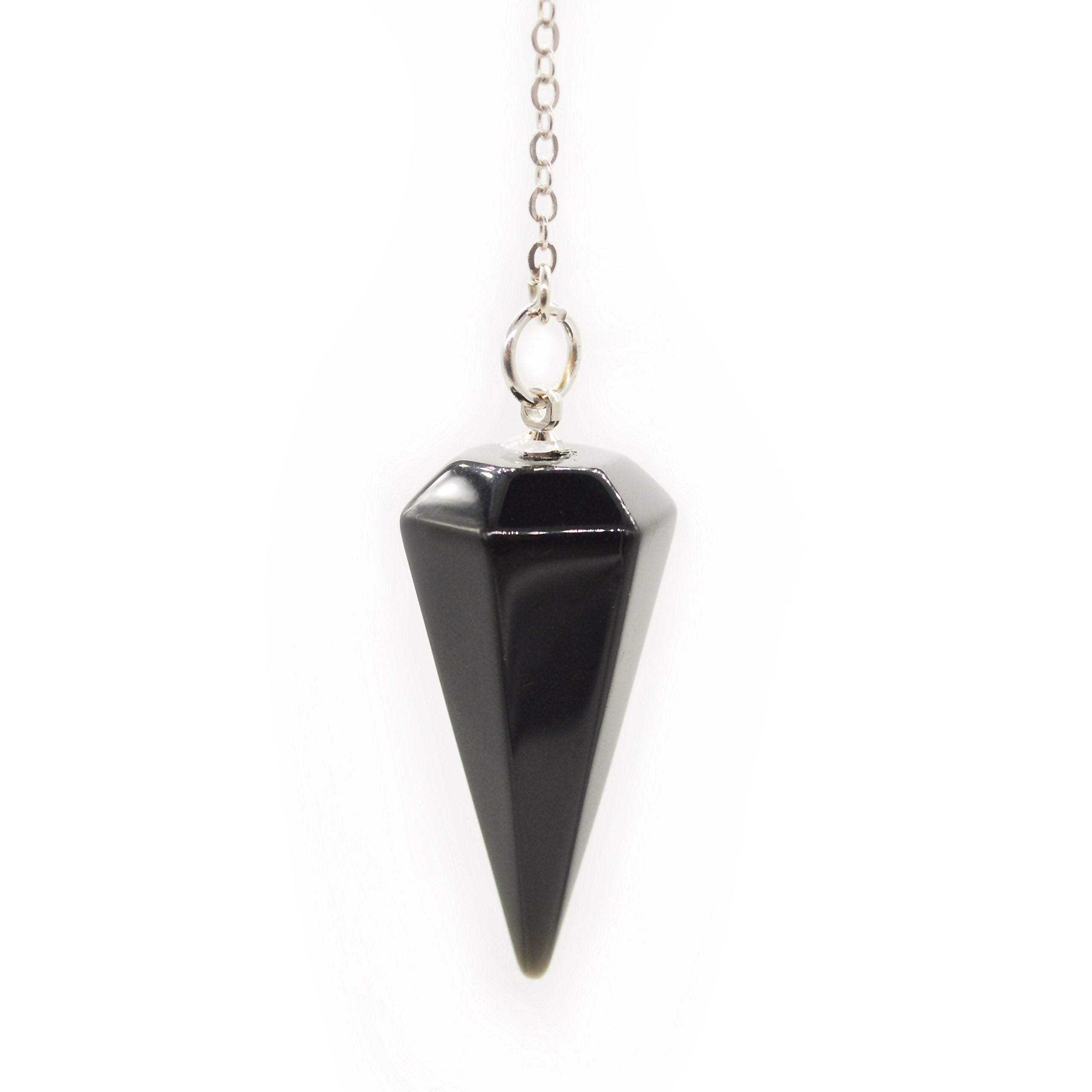 Pendulum Made of Natural Blue Lapis Lazuli Gemstone for Dowsing Divination Chakra Reiki. Pointed with Chain and Jewelry Pouch