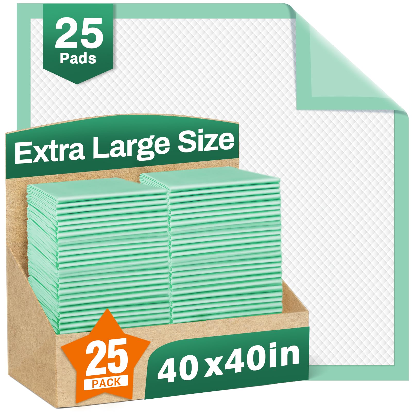 MILDPLUS Disposable Bed Pads 40X40 Extra Large Pee Pads for Incontinence 140 Gram Heavy Duty Super Absorbent Underpads Waterproo