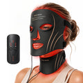 Red Light Therapy Mask for Face & Neck Skin Care, 7Color Infrared Facial Mask with 309 LED Chips, 5 Brightness, Rechargeable Co