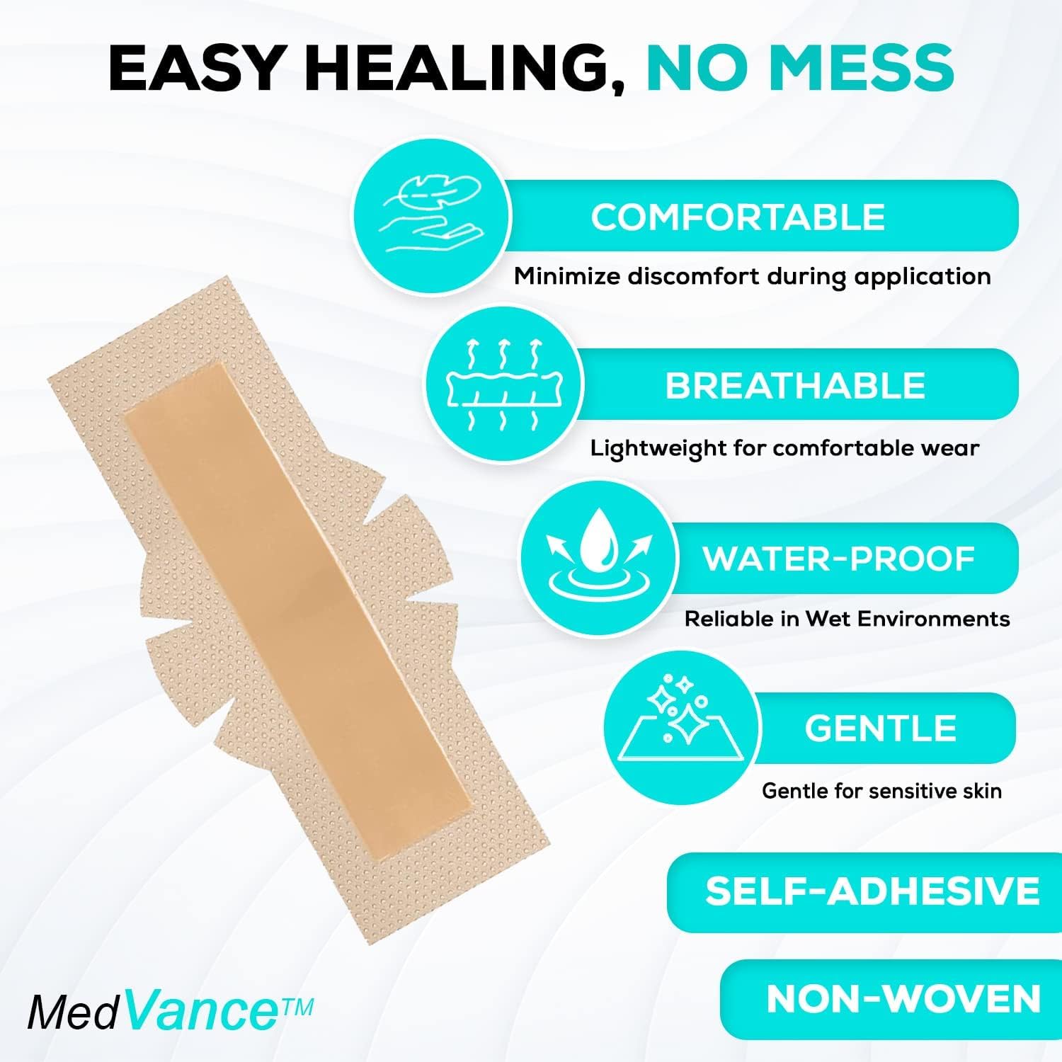 MedVanceTM Silicone - Bordered Silicone Adhesive Foam Dressing (4x12 w/Wings, 10 Count)