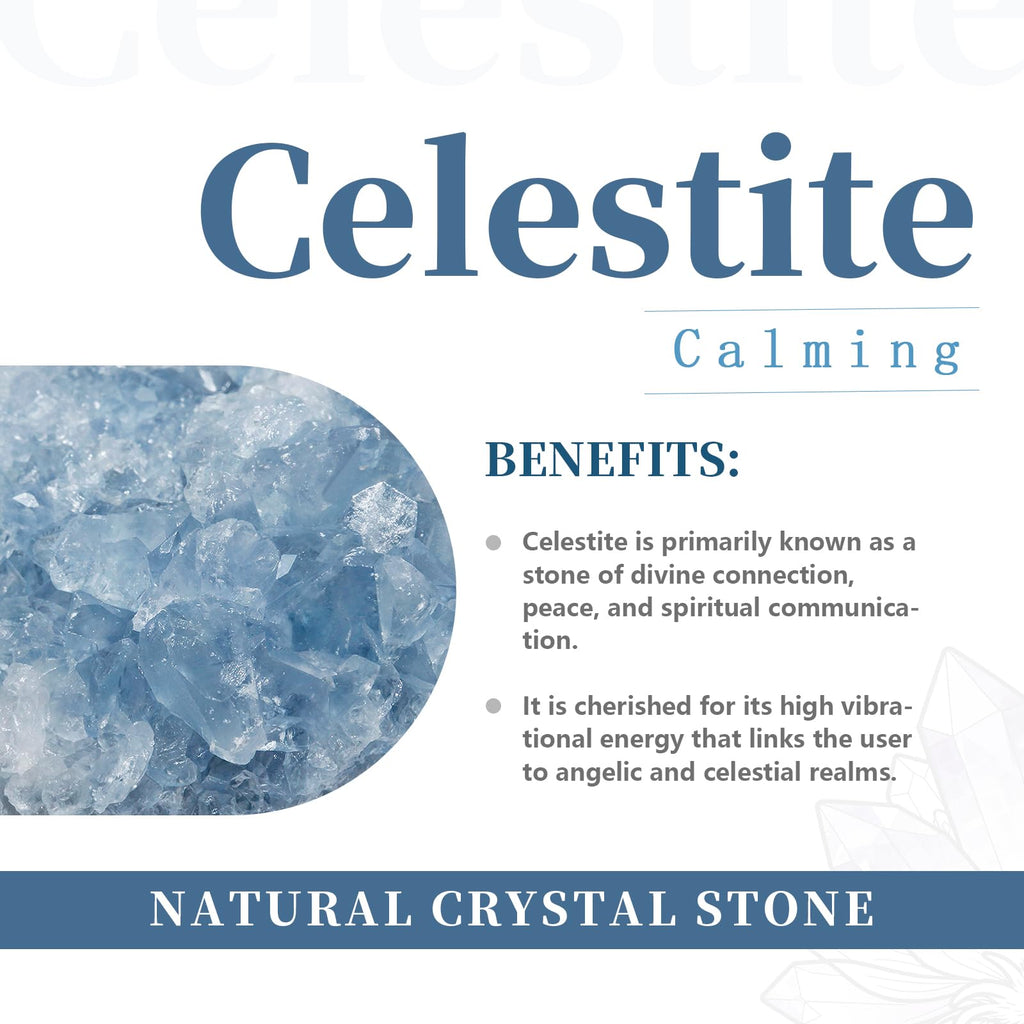 Rockcloud Natural Raw Blue Celestite Mineral Healing Crystal Cluster Geode Irregular Home Decoration Gemstone Specimen, 0.11-0.2