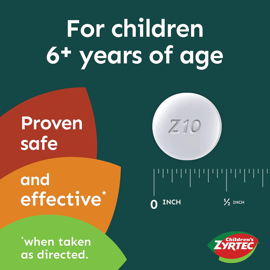 Zyrtec Childrens 24 HR Dissolving Allergy Relief Tablets with Cetirizine, Citrus Flavored, 12 ct