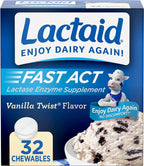 Lactaid Fast Act Chewable Vanilla Twist Flavor - 32 Tablets, Pack of 4