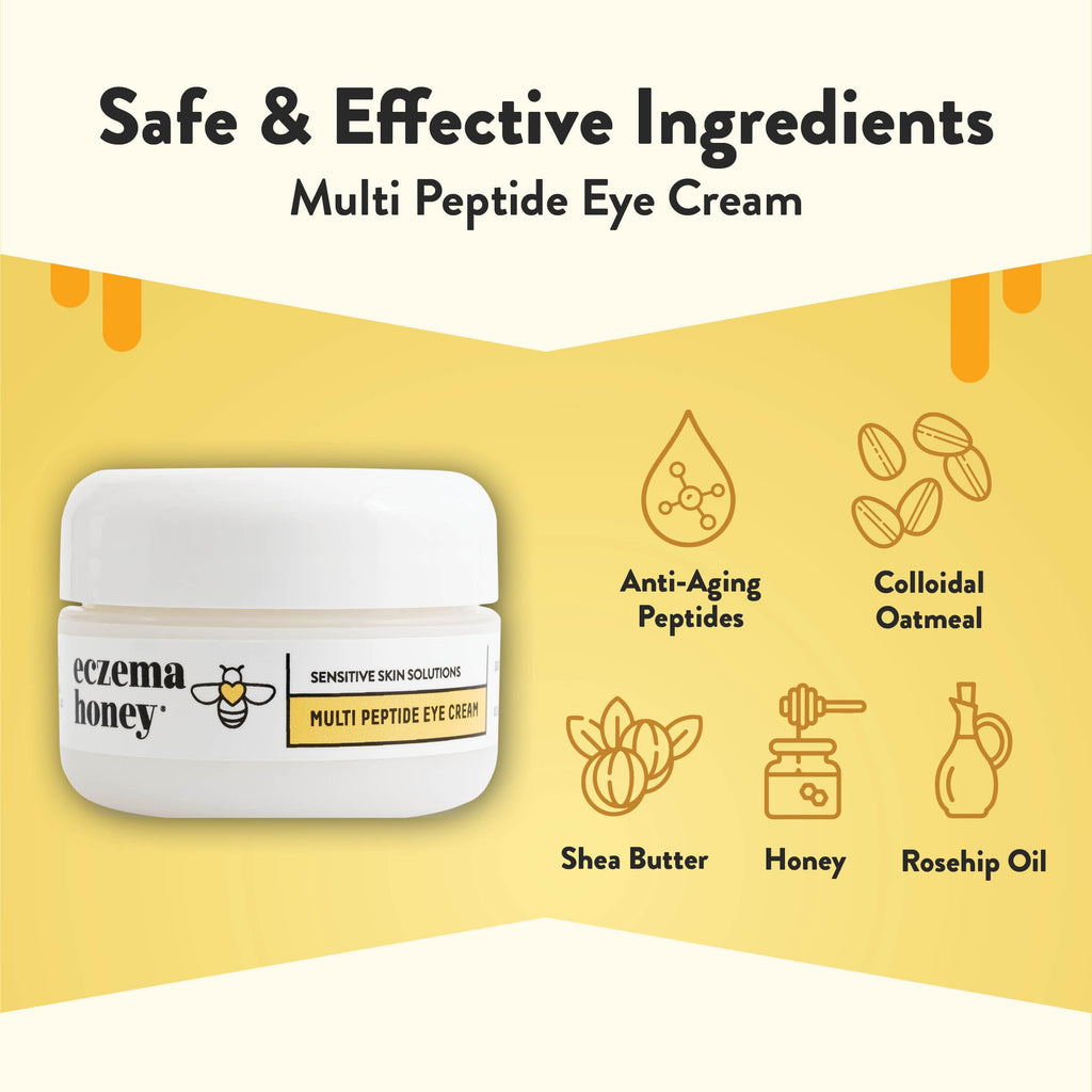 ECZEMA HONEY Multi Peptide Eye Cream - Anti Aging Eye Cream for Dark Circles & Puffiness - Facial Skin Care Products for Eczema,