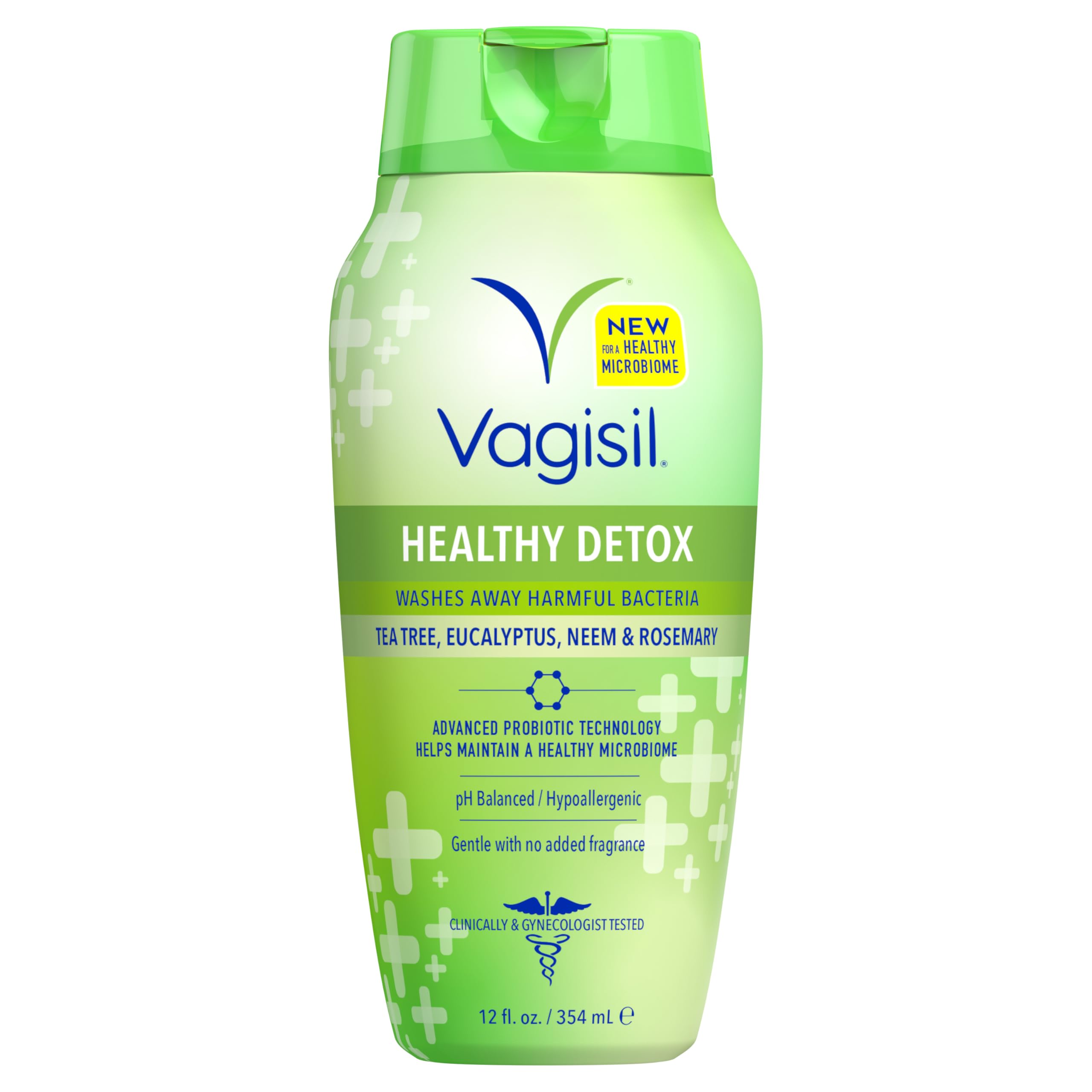 Vagisil Feminine Wash for Intimate Area Hygiene, Healthy Detox, All Over Body Wash for Women, Gynecologist Tested, Hypoallergeni