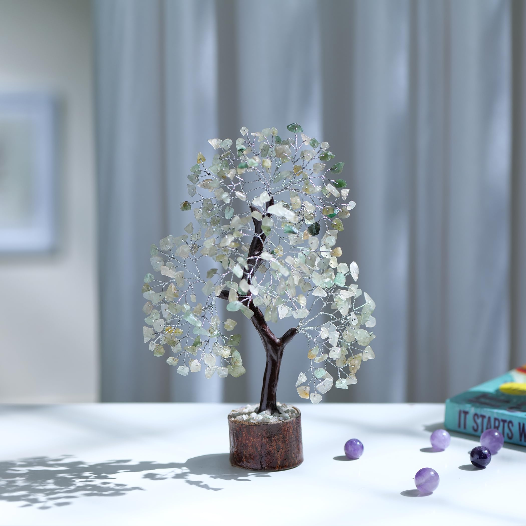 Jade Stone Bonsai Tree, Real Crystals and Healing Stones, Crystal Tree, Jade Tree Decor, Spiritual Gifts for Women, Stone Money