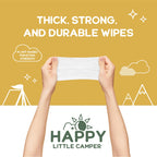 Happy Little Camper Natural Baby Wipes Unscented - Hypoallergenic & Chlorine-Free Wet Wipes with Aloe Vera, Chamomile and Pomegr