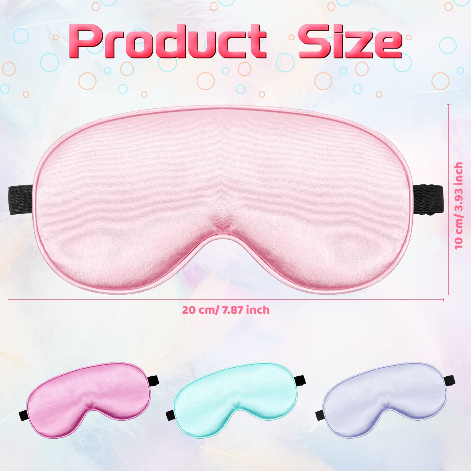 24 Pack Silk Eye Mask for Kids Smooth Soft Multicolor Blindfold with Adjustable Strap Lightweight Eye Cover Children Sleeping Ma