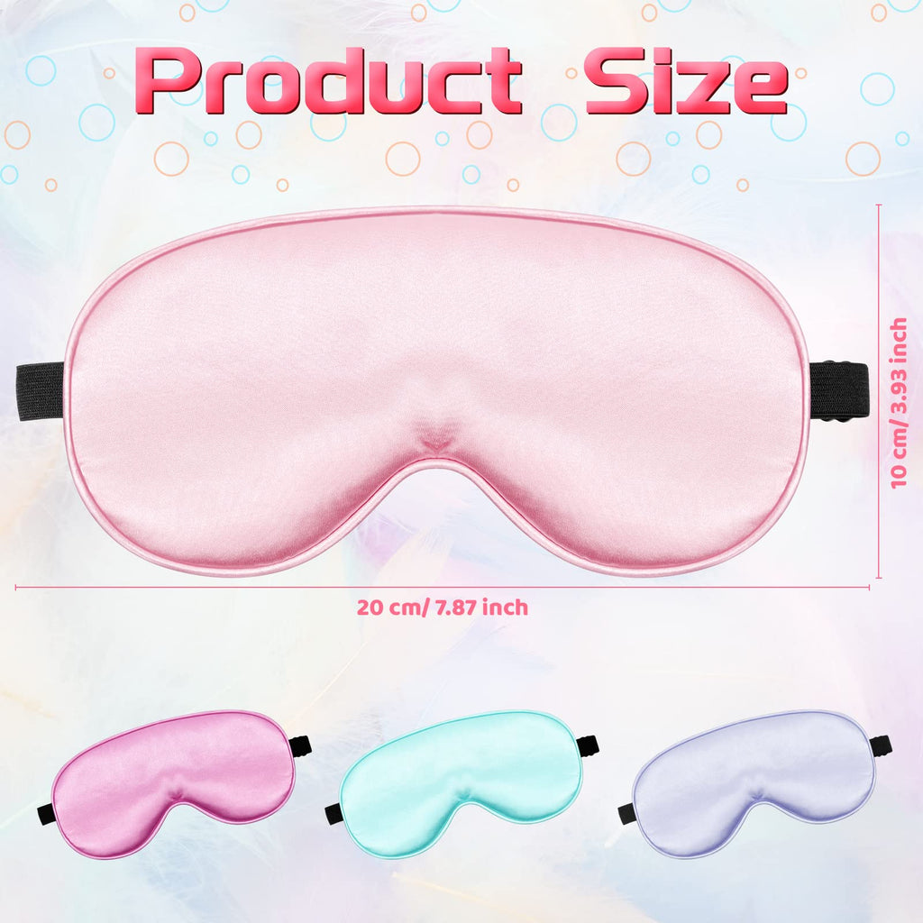 24 Pack Silk Eye Mask for Kids Smooth Soft Multicolor Blindfold with Adjustable Strap Lightweight Eye Cover Children Sleeping Ma