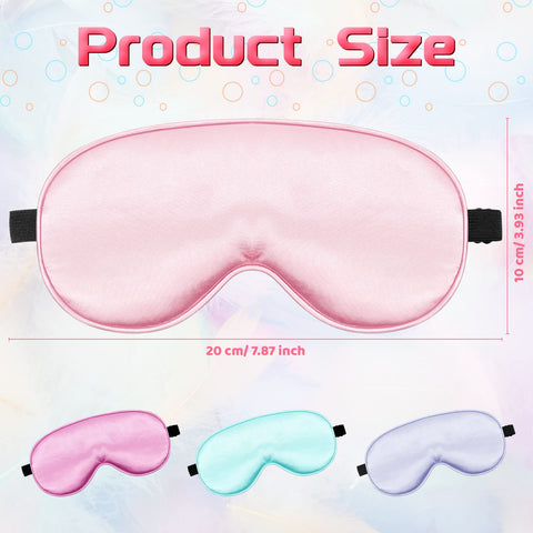 24 Pack Silk Eye Mask for Kids Smooth Soft Multicolor Blindfold with Adjustable Strap Lightweight Eye Cover Children Sleeping Ma