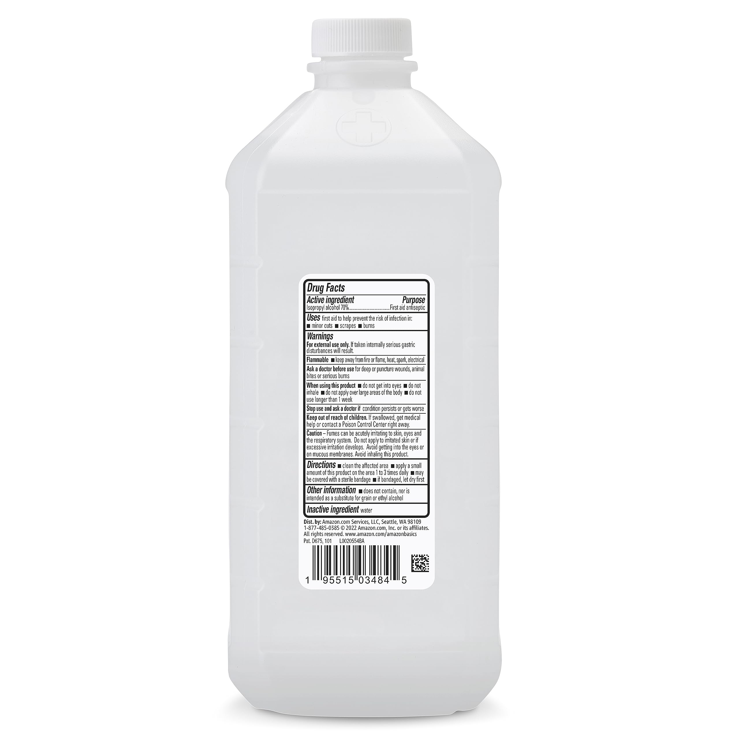 Amazon Basics 70% Isopropyl Alcohol First Aid Antiseptic for Treatment of Minor Cuts and Scrapes, Unscented, 32 Fl Oz (Pack of 6