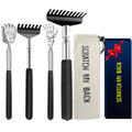 Oversized Back Scratcher Gift Set, 4 Pack Portable Extendable Stainless Steel Telescoping Massage Tool, Gift/Stocking Stuffers f