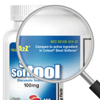 HealthA2Z? Stool Softener | Docusate Sodium 100mg | Red Capsules | Dependable | Gentle Constipation Relief (400 Counts (Pack of
