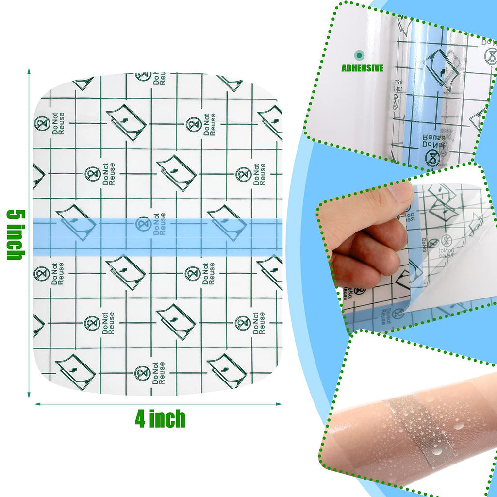 Nuanchu 50 Pcs Transparent Stretch Waterproof Adhesive Bandage Protective Bandage Clear Film Dressing Cover Stretch Tape Round S