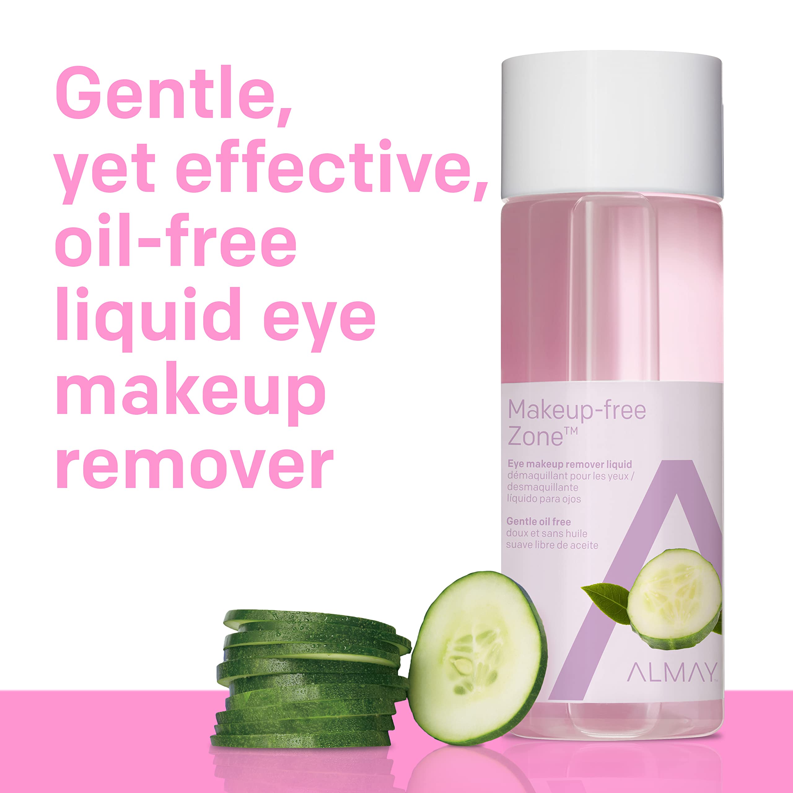 Almay Eye Makeup Remover Liquid with Aloe ,Oil Free, Hypoallergenic, Fragrance Free, Dermatologist & Ophthalmologist Tested, 4 F