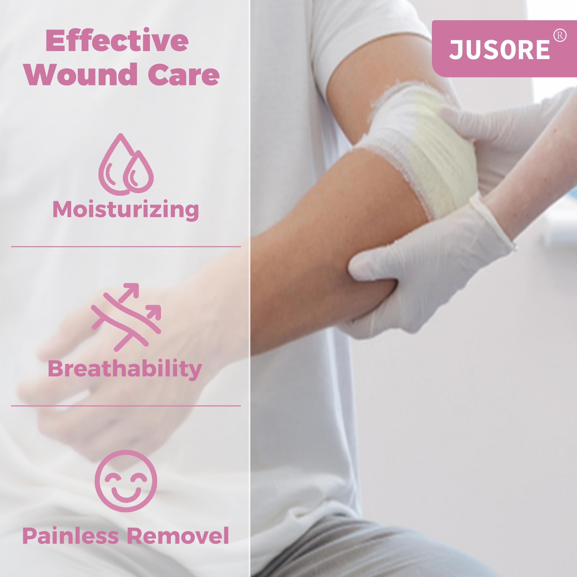 JUSORE Xeroform Petrolatum Dressing Gauze 5x9 - 25 Individual Pack, Non Stick Gauze Pads, Soft Mesh Xeroform Would Dressing for