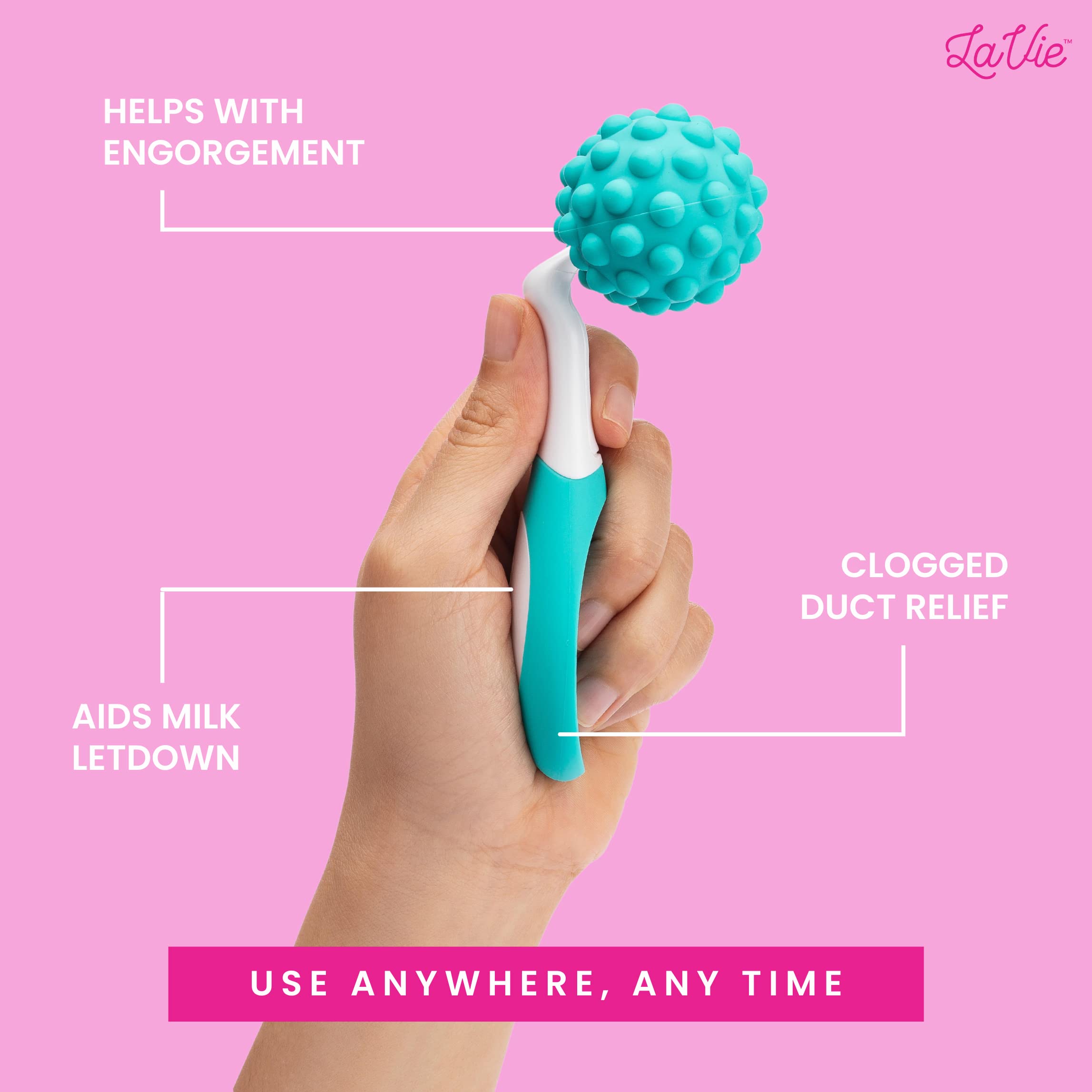 LaVie 5-in-1 Lactation Massager Roller, Manual Massage Roller, Breastfeeding Tool to Improve Milk Flow, Discomfort, Breast Massa