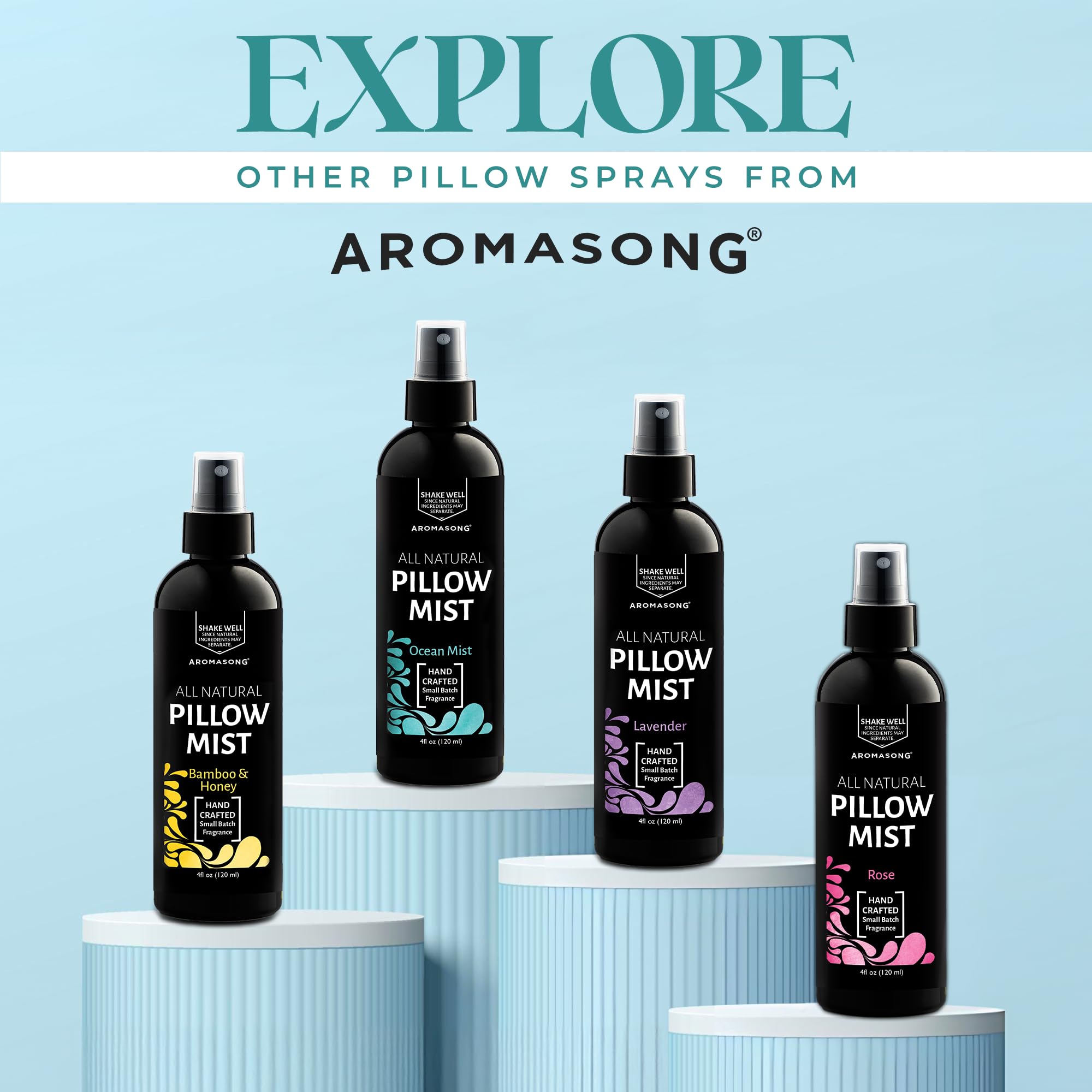Aromasong Lavender Pillow Spray - All Natural Calming Linen & Bedtime Mist for Deep Sleep - Aromatherapy Botanical Essential Oil