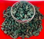 Indian Consigners Natural Crushed Polished Tumbled Gem Stone Chips, Decoration & Healing Crystals (Green Jade)