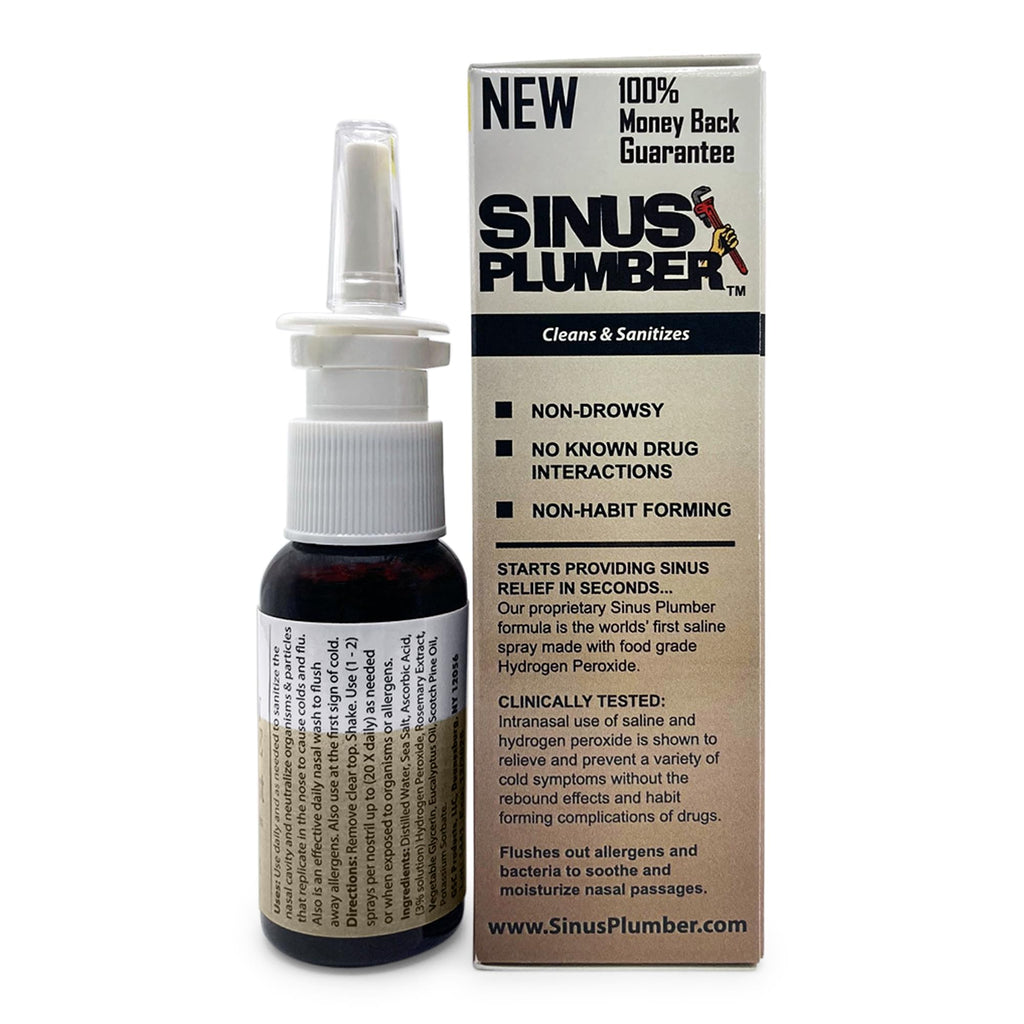 Sinus Plumber Hydrogen Peroxide Nasal Hygiene Mist - Deep Cleans Nose from Airborne Particles for Immune Defense