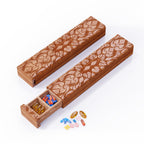 Wooden Pill Organizer, 7 Day Pill Box, Travel Pill Box, Wooden Pill Case Privacy Protection Perfect for Medication, Vitamins, Fi