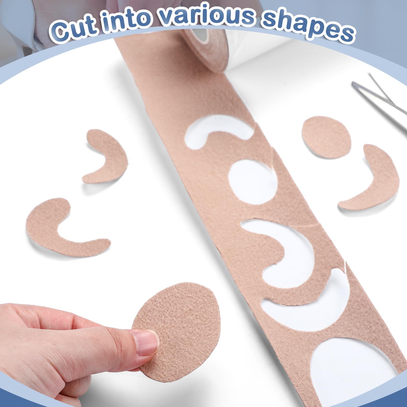 Geiserailie Jumbo Moleskin Padding Roll Moleskin for Feet Adhesive Pads Blister Prevention Tape Soft Adhesive Skin Patch for Fee