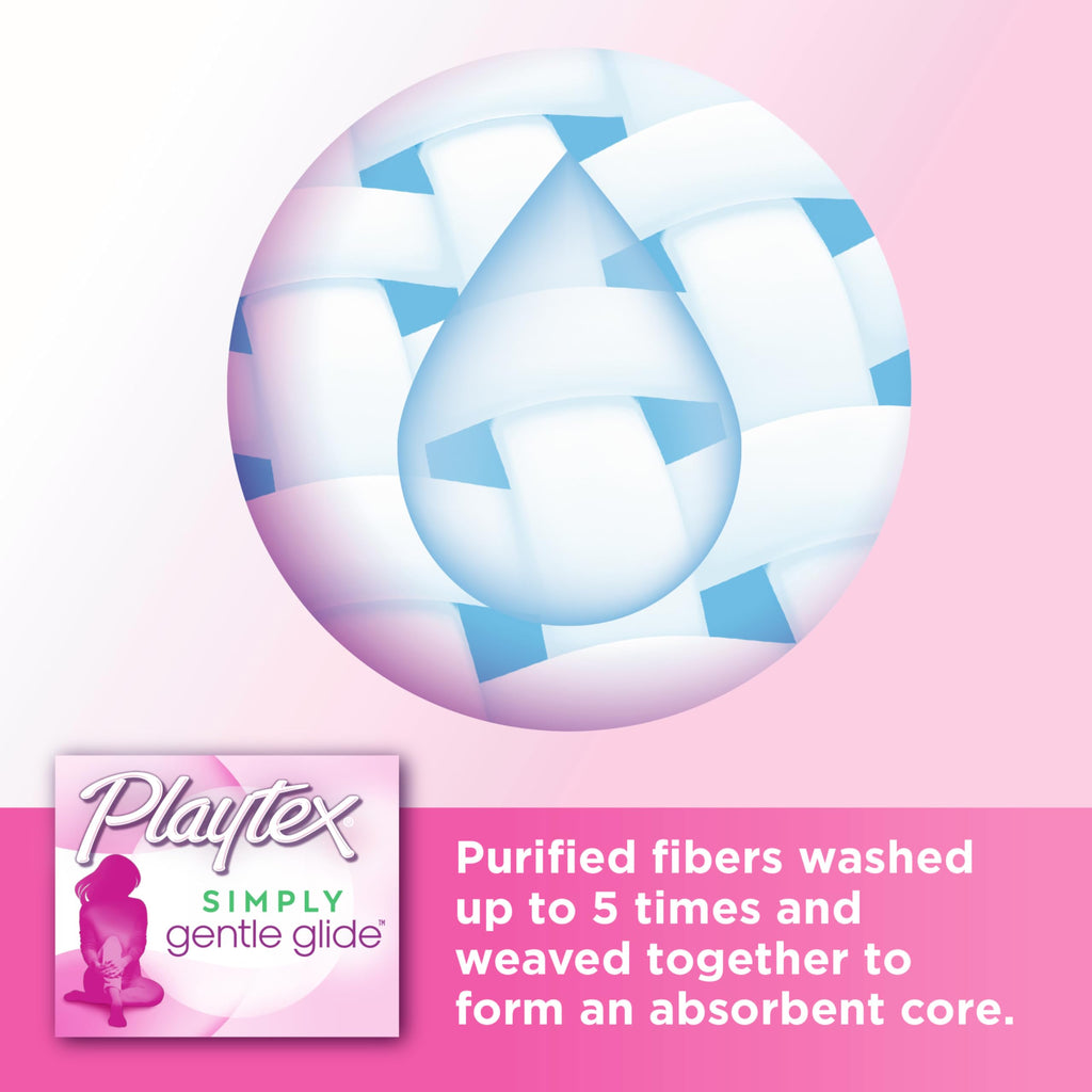 Playtex Simply Gentle Glide Unscented Tampons, Super Absorbency, 36 Count (Pack of 1) (Packaging May Vary)