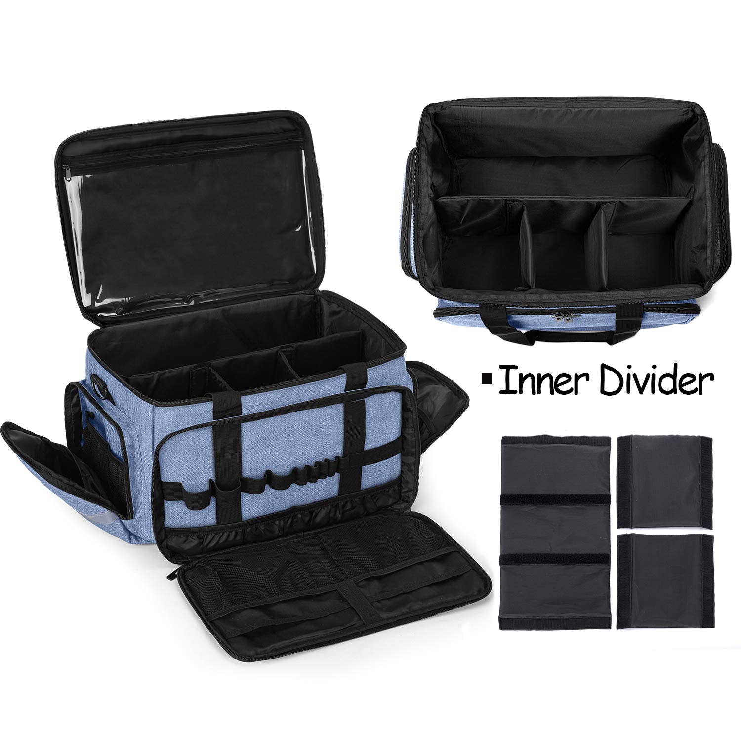 CURMIO Nurse Bag, Medical Bag with Inner Dividers and No-Slip Bottom for Home Visits, Health Care, Hospice, For Nursing Students