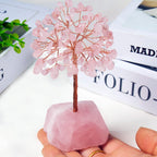 QLRSUXN Rose Quartz Crystal Tree of Life,4 Inch Natural Healing Stones,Reiki Energy Money Tree, Handmade with Copper Wire,Feng S