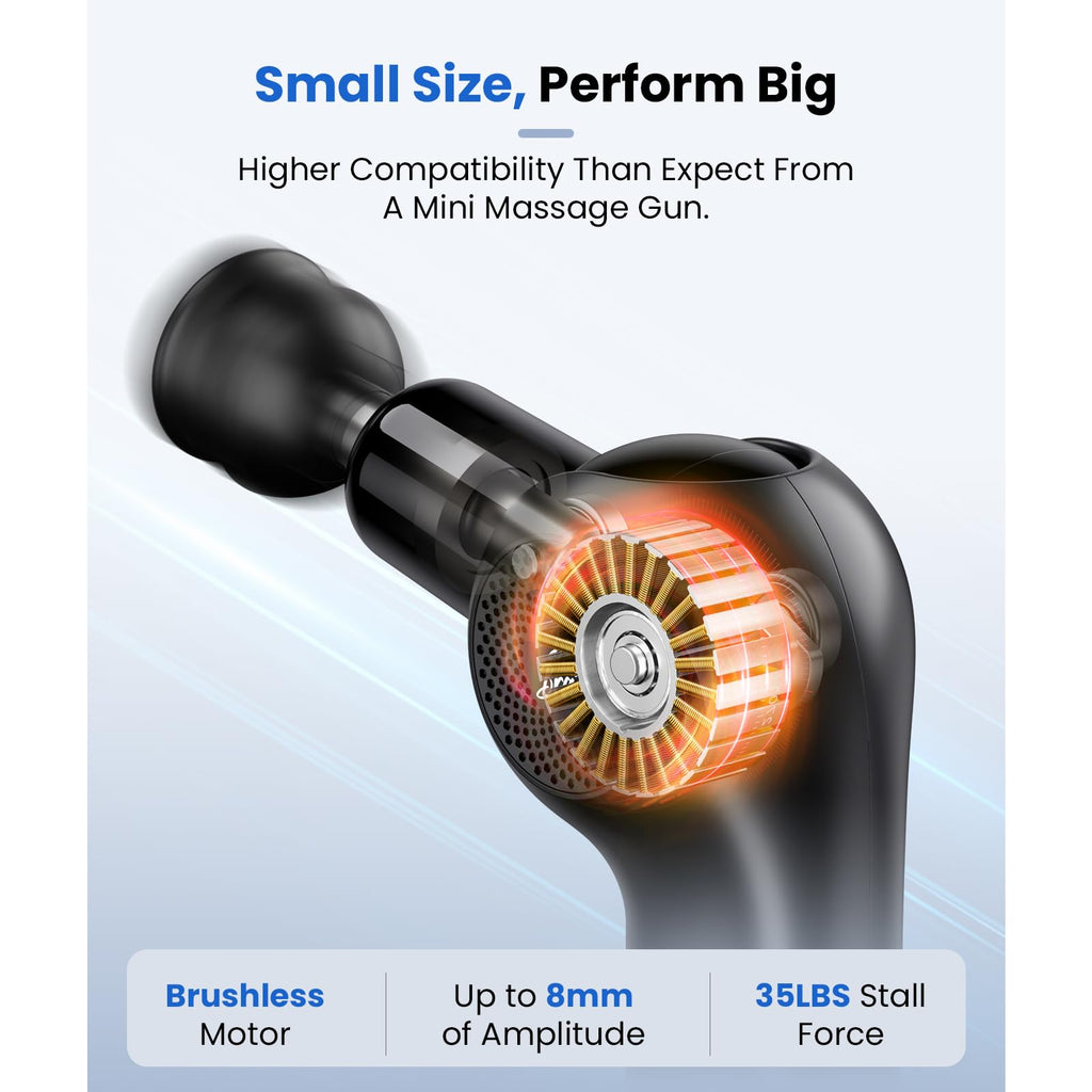 BOB AND BRAD D2 Mini Massage Gun with 6 Adjustable Angle, Small Deep Tissue Massage Gun, Travel Portable Percussion Muscle Massa