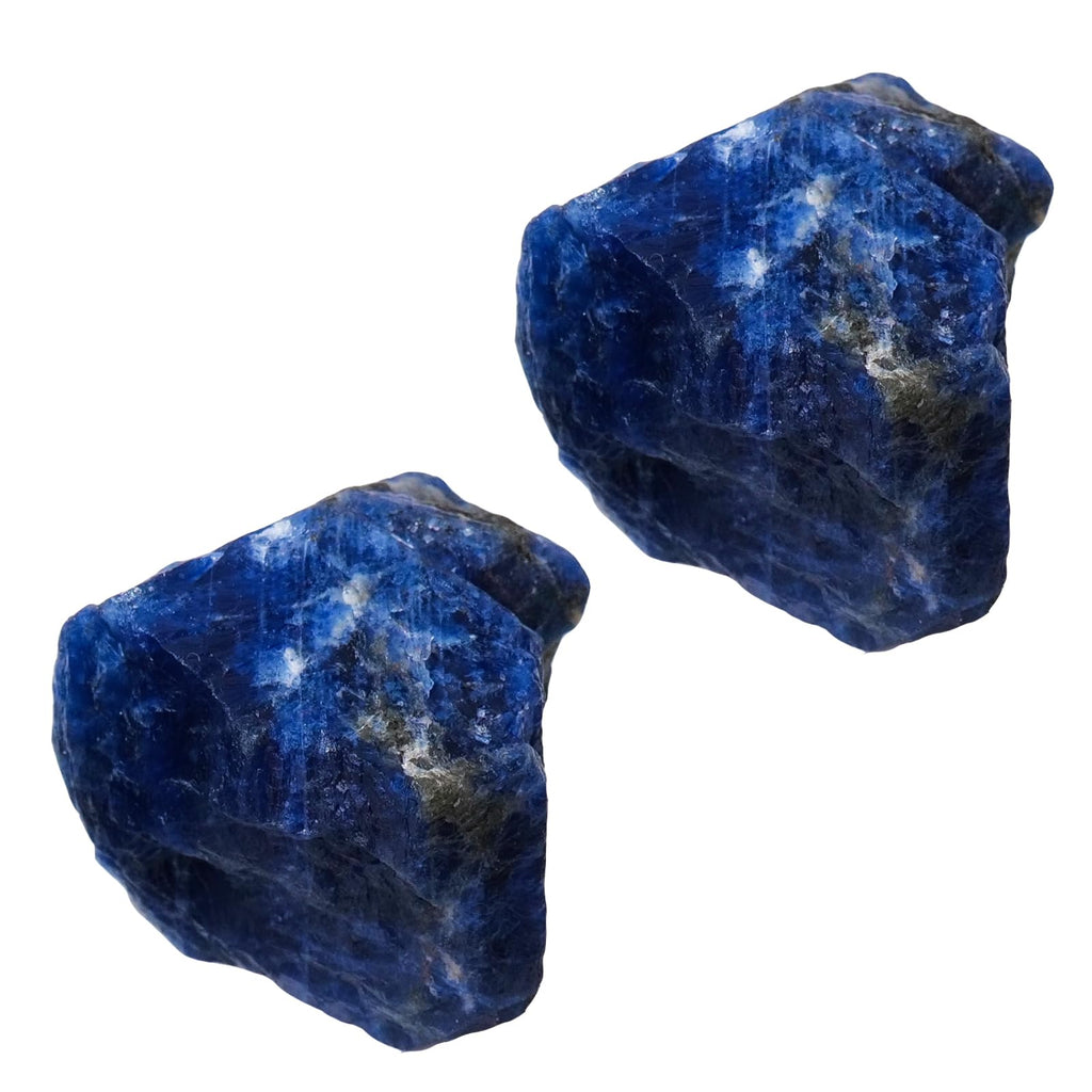 Apengshi Sodalite Raw Crystals 2PCS Natural Rough Rocks Healing Crystal and Stones DIY Raw Stones Meditation Fountain Garden Hom