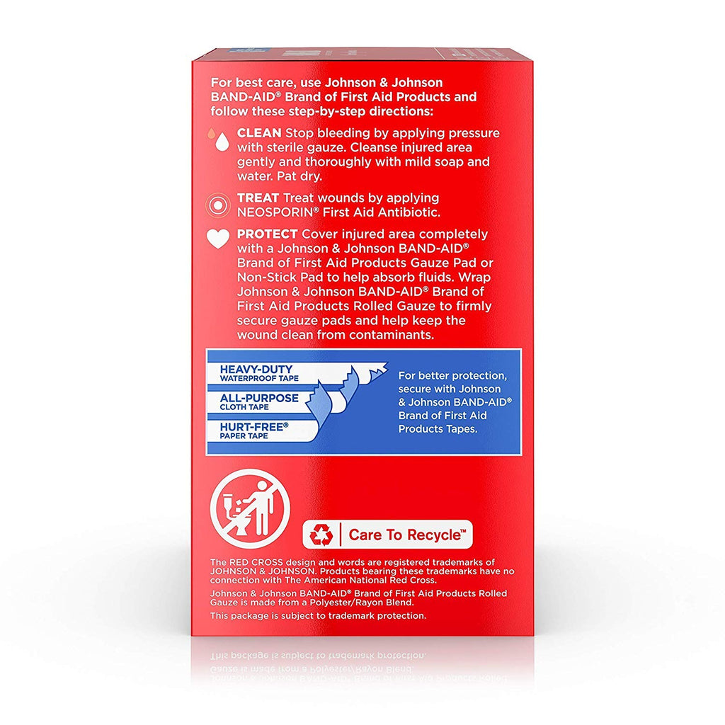 BAND-AID Brand Flexible Rolled Gauze 2IN x 2.5YDS, PACK OF 3