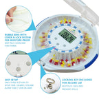 EziMedPil Automatic Pill Dispenser for Elderly & Alzheimers Care w/Audio & Visual Alerts, up to 6 Alarms/Day, Easy-Read LCD Disp