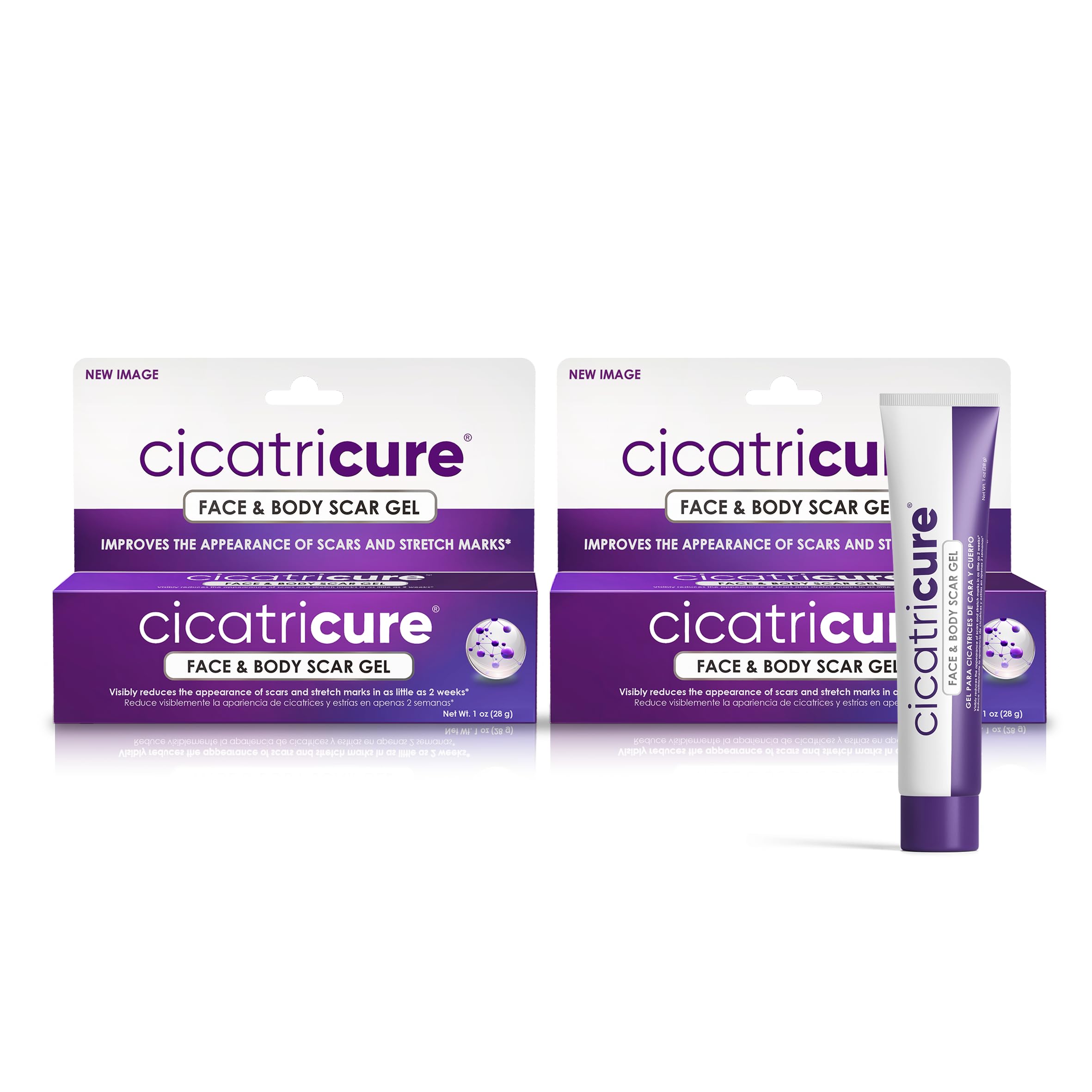 Cicatricure Face & Body Advanced Scar Gel, Scar Treatment for Old & New Scars, Fades Stretch Marks Away, Surgical Scars, Injurie