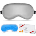 Cavoilu Sleep Mask w/ Cooling Gel Eye Mask, Silk Eye Mask for Sleeping, Hot & Cold Eye Masks, Blindfold Eye Cover Sleeping Mask 