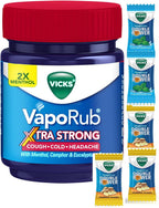 Vicks VapoRub Xtra Strong Soothing Vapour Ointment Suitable for Adults and Children Above 6 Years Old (50 ml - 1.7 oz) + 5pcs Th