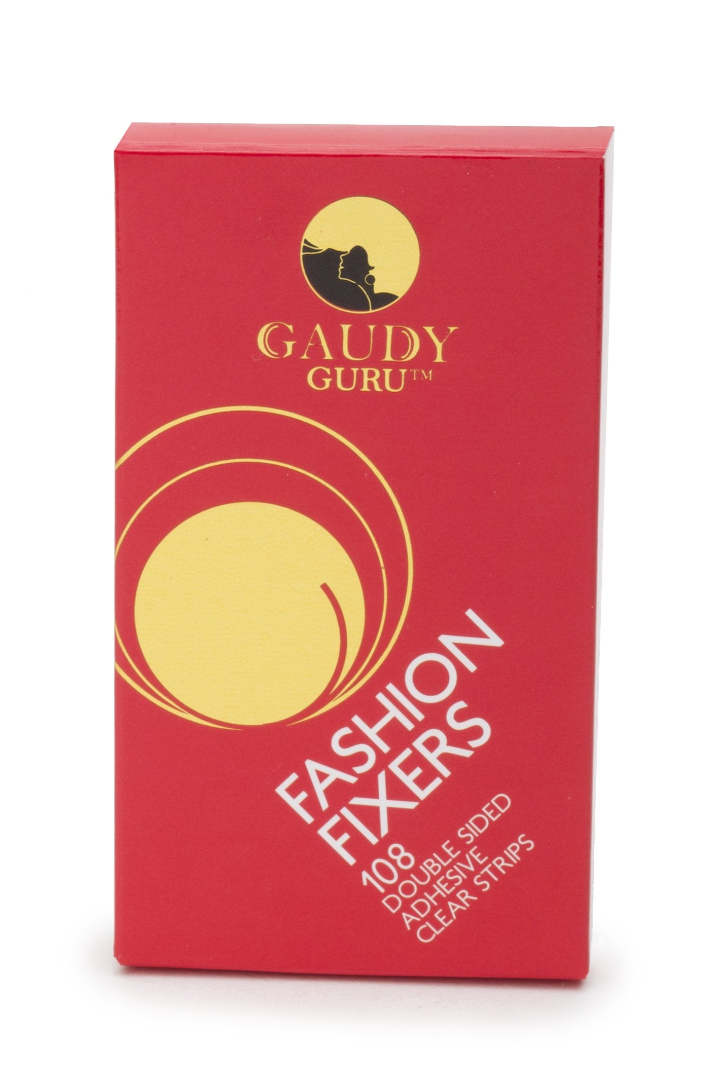 Gaudy Guru Double Sided Tape for Fashion, Clothing & Body (108 Strip Pack) | All Day Strength Tape Adhesive, Gentle on Skin & Fa