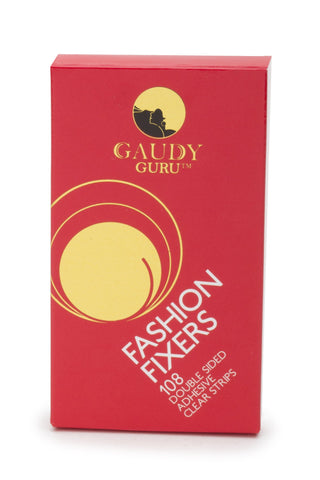 Gaudy Guru Double Sided Tape for Fashion, Clothing & Body (108 Strip Pack) | All Day Strength Tape Adhesive, Gentle on Skin & Fa