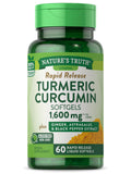 Natures Truth Turmeric Curcumin Complex | 1600mg | 60 Softgel Capsules | with Ginger, Astragalus, & Black Pepper Extract | Non-